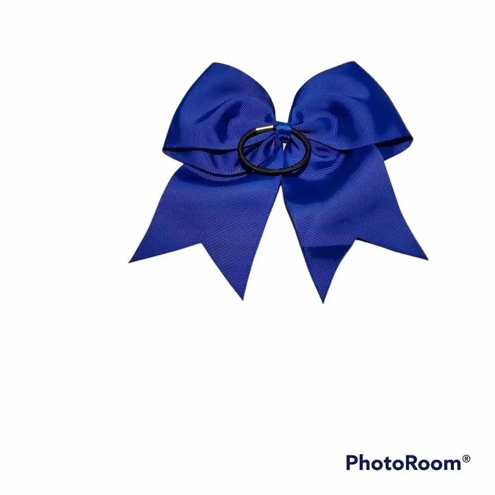 Girls Blue Ponytail Hair Bow